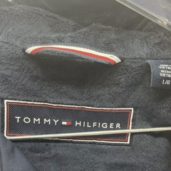 Tommy Hilfiger Heavyweight Softshell Navy Hooded Jacket SizeL Pre-owned Like New - Picture 6 of 6